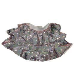 Sparkle Tiered Mini Skirt -Lola + The Boys 3 layers shimmering silver sequin skirt lola the boys 28758148186214