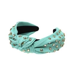 Crystal Studded Knot Headband -Lola + The Boys accessories crystal studded knot headband lola the boys 15482867253350