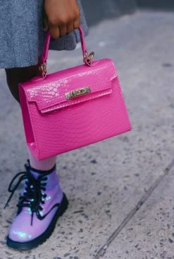 Mini Faux Croc Purse With Horse -Lola + The Boys accessories mini faux croc purse with horse lola the boys 29686615277670