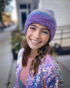 Ombre Stripe Beanie -Lola + The Boys accessories ombre stripe beanies lola the boys 28487703199846