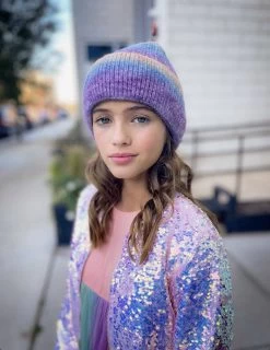Ombre Stripe Beanie -Lola + The Boys accessories ombre stripe beanies lola the boys 28487705952358