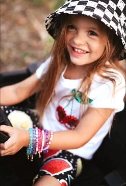 Beaded Gem Cherry T-Shirt -Lola + The Boys bead gem cherry t shirt lola the boys 28890173735014