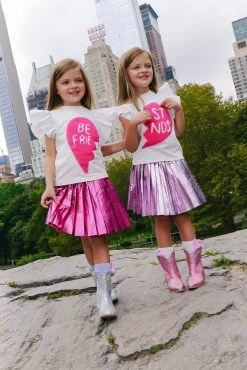 Foil Pleated Skirt -Lola + The Boys bottoms foil pleated skirt lola the boys 29648536272998