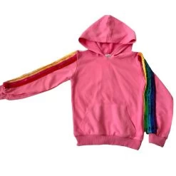 Bright Pink Rainbow Sequin Tracksuit -Lola + The Boys bright pink rainbow sequin tracksuit lola the boys 28946082627686