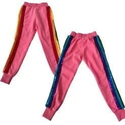 Bright Pink Rainbow Sequin Tracksuit -Lola + The Boys bright pink rainbow sequin tracksuit lola the boys 28946082660454
