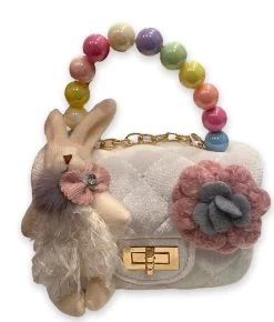 Bunny Velour Candy Purse -Lola + The Boys bunny velour mini purse lola the boys 29426894864486
