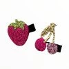 Cherry Strawberry Glitter Hairclip -Lola + The Boys cherry strawberry glitter hairclip lola the boys 28877387628646