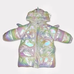 Iridescent Unicorn Puffer Coat -Lola + The Boys coat iridescent unicorn puffer coat lola the boys 28597309800550