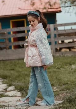 Mermaid Sleeve Puffer Coat -Lola + The Boys coat mermaid sleeve puffer coat lola the boys 28236861407334