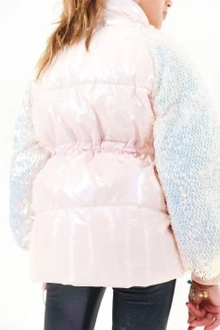 Mermaid Sleeve Puffer Coat -Lola + The Boys coat mermaid sleeve puffer coat lola the boys 28325883445350