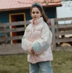 Mermaid Sleeve Puffer Coat -Lola + The Boys coat mermaid sleeve puffer coat lola the boys 28378483589222