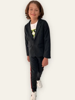 Dark Gray Tiger Suit Set -Lola + The Boys dark gray tiger suit set lola the boys 29174751494246