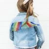 Womens Crystal Rainbow Tassel Denim -Lola + The Boys denim womens crystal rainbow tassel denim lola the boys 29500381167718