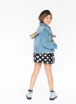 Womens Crystal Rainbow Tassel Denim -Lola + The Boys denim womens crystal rainbow tassel denim lola the boys 29500381298790