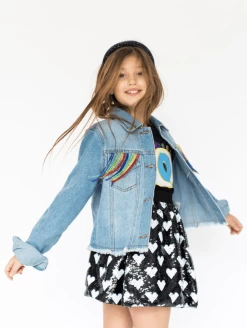 Womens Crystal Rainbow Tassel Denim -Lola + The Boys denim womens crystal rainbow tassel denim lola the boys 29500381331558