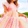3D Butterfly Puffy Sleeve Dress -Lola + The Boys dress 3d butterfly puffy sleeve dress lola the boys 28760930615398