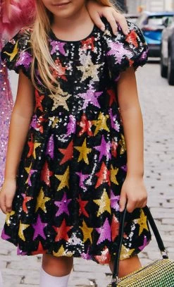 Black Sequin Winter Stars Dress -Lola + The Boys dress black sequin winter stars dress lola the boys 29668865671270