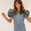 Denim Ruffle Dress 1 Denim Ruffle Dress -Lola + The Boys dress denim ruffle dress lola the boys 28483177250918