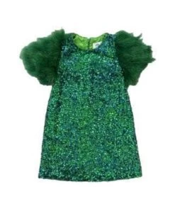 Jade Feather Party Dress -Lola + The Boys dress jade feather party dress lola the boys 29649664114790