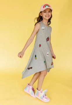 Patch T-Shirt Dress -Lola + The Boys dress patch t shirt dress lola the boys 28837666783334