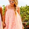 Peachy Daisy Tulle Dress 2 Peachy Daisy Tulle Dress -Lola + The Boys dress peachy daisy tulle girls dress lola the boys 28718701052006