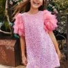 Rose Feather Party Dress -Lola + The Boys dress rose feather party dress lola the boys 29668921049190