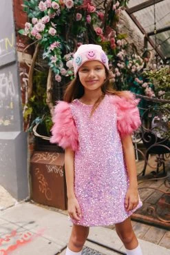 Rose Feather Party Dress -Lola + The Boys dress rose feather party dress lola the boys 29668921245798