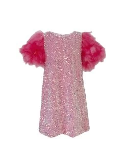 Rose Feather Party Dress -Lola + The Boys dress rose feather party dress lola the boys 29680007250022