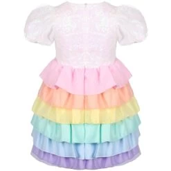Satin Rainbow Dream Dress -Lola + The Boys dress satin rainbow dream dress lola the boys 29619354108006