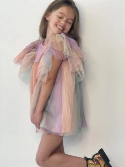 Sunset Rainbow Tulle Dress -Lola + The Boys dress sunset rainbow tulle dress preorder ships 8 15 lola the boys 28300341182566