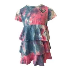 Tie Dye Patch Short Sleeve Dress -Lola + The Boys dress tie dye patch short sleeve dress lola the boys 16117964144742