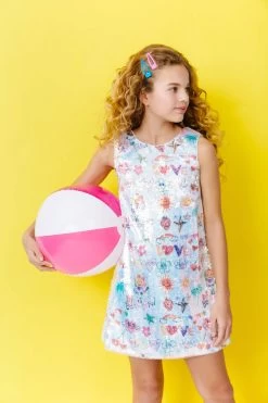 Happy Doodle Sequin Dress -Lola + The Boys dresses happy doodle sequin dress lola the boys 29543025901670