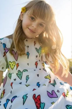 Rainbow Cheetah Heart Dress