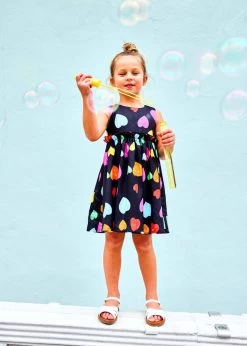 Rainbow Heart Dress -Lola + The Boys dresses rainbow heart dress preorder ships 2 15 lola the boys 28718550024294