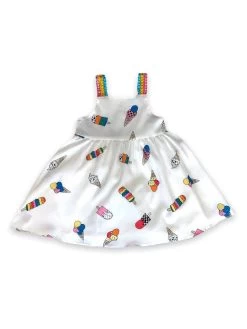 Rainbow Ice Cream Cones Gems Dress -Lola + The Boys dresses rainbow ice cream cones gems dress lola the boys 29025441611878