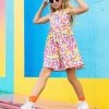 Happy Daisy Dress -Lola + The Boys dresses smiley flowers sleeveless dress preorder ships 3 30 lola the boys 28741606703206