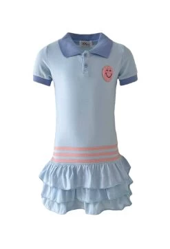 Emoji Ruffle Polo Dress -Lola + The Boys emoji ruffle polo dress lola the boys 29613235961958