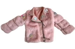 Faux Fur Patch Moto Pink -Lola + The Boys faux fur patch moto pink lola the boys 28946603835494
