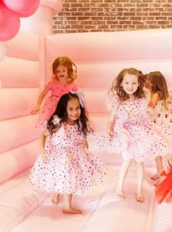 Foil Rainbow Hearts Tulle Dress -Lola + The Boys foil rainbow hearts tulle dress lola the boys 29502068326502