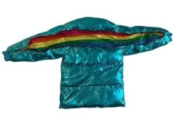 Rainbow Foil Stripe Puffer -Lola + The Boys foil stripe puffer lola the boys 28948072988774