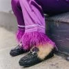 Black Glitter Fur Loafers -Lola + The Boys footwear black glitter fur loafers lola the boys 29668850532454