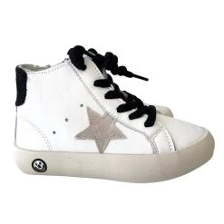 Black Happy High-Top Sneaker 10 Black Happy High-Top Sneaker -Lola + The Boys footwear black happy star hightop sneaker lola the boys 28133298503782