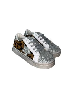 Cheetah Glitter Star Sneaker -Lola + The Boys footwear cheetah glitter star sneaker lola the boys 29650235359334
