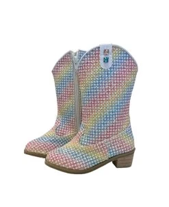 Rainbow Sparkle Cowgirl Boots -Lola + The Boys footwear rainbow sparkle cowgirl boots lola the boys 29621556707430