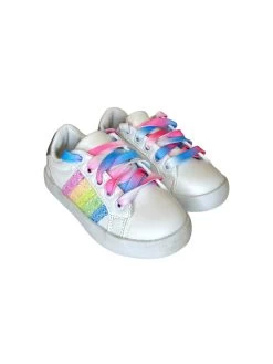 Rainbow Striped Sneakers -Lola + The Boys footwear rainbow striped sneakers lola the boys 29657654001766