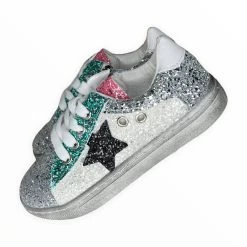 Star Girl Glitter Sneakers -Lola + The Boys footwear star girl glitter sneakers lola the boys 28603559444582