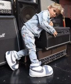 White And Grey Athletic Slippers