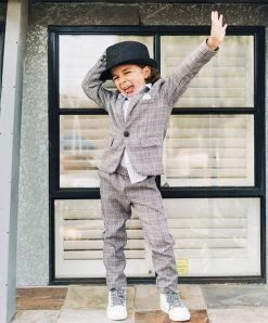 Gray Plaid Piece Suit 27 Gray Plaid Piece Suit -Lola + The Boys gray plaid piece suit lola the boys 29145465618534