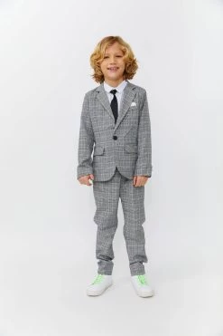 Gray Plaid Piece Suit 17 Gray Plaid Piece Suit -Lola + The Boys gray plaid piece suit lola the boys 29500227551334