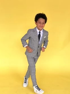 Gray Plaid Piece Suit 23 Gray Plaid Piece Suit -Lola + The Boys grey plaid piece suit lola the boys 28806133612646